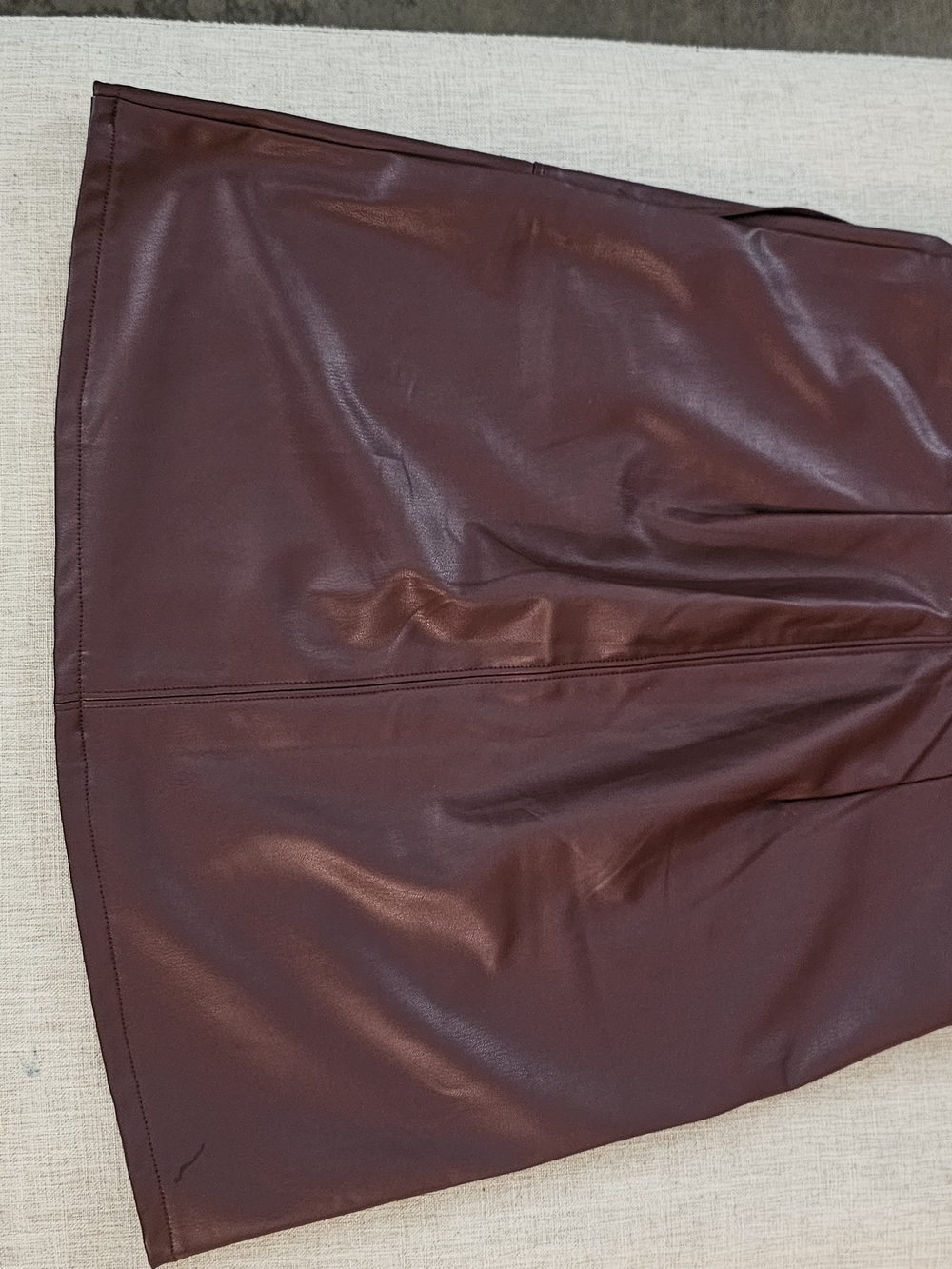 Maurices Faux Leather Detail Skirt in Burgundy